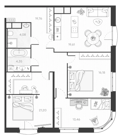 Купить пятикомнатную квартиру в Санкт-Петербурге. Вариант № 5549671, 0, площадь -  квм, цена 43866502 рублей