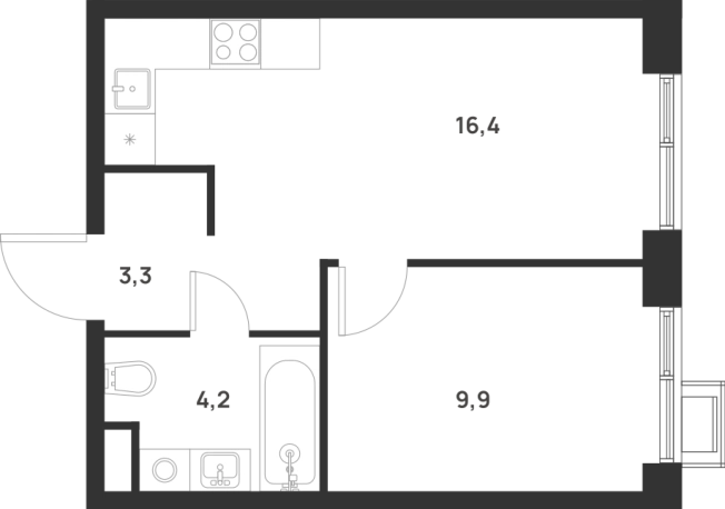 Купить однокомнатную квартиру у метро Корниловская в Москве. Вариант № 10415146, 0, площадь -  квм, цена 15161375 рублей
