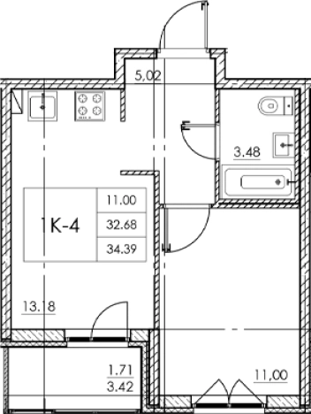 Купить квартиру в ЖК Стороны Света 2 в Ленинградской области. Вариант № 7790516, 0, площадь -  квм, цена 5020940 рублей