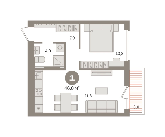 Купить однокомнатную квартиру в новостройках в Видном. Вариант № 8529809, 0, площадь - квм, цена 8940000 рублей
