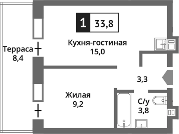 Купить двухкомнатную квартиру в Красногорске. Вариант № 119810, 0, площадь -  квм, цена 6909058 рублей