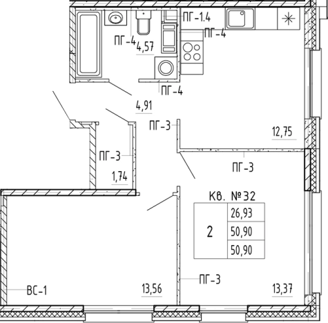Купить двухкомнатную квартиру в ЖК PlUS Пулковский в Санкт-Петербурге. Вариант № 5585736, 0, площадь -  квм, цена 11172550 рублей