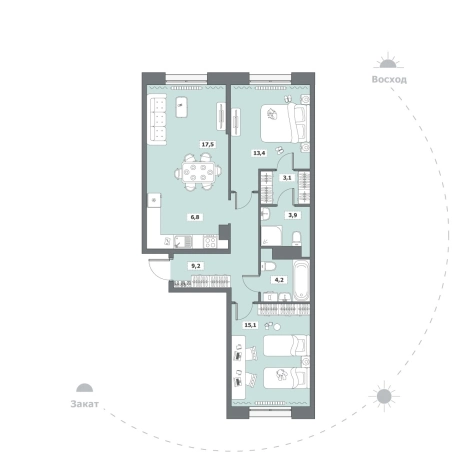 Купить квартиру в Вологодской области. Вариант № 1106671, 32, площадь -  квм, цена 14500000 рублей