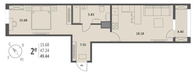 Купить однокомнатную квартиру в ЖК Инстеп. Краснознаменная в Воронеже. Вариант № 104252, 0, площадь -  квм, цена 8715570 рублей