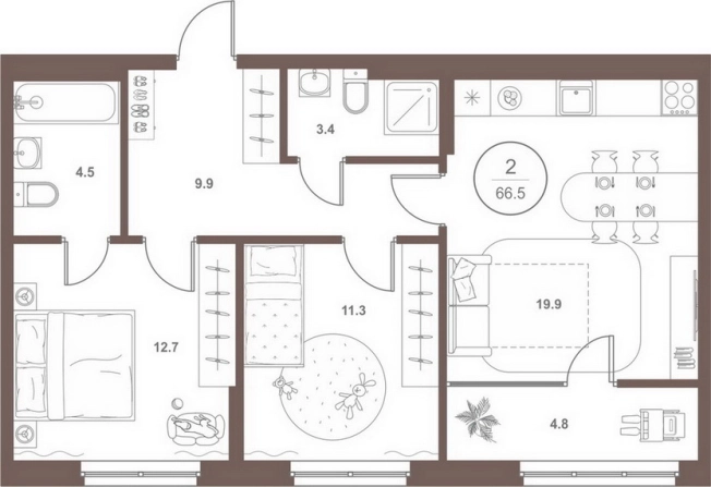 Купить двухкомнатную квартиру в ЖК Жилой комплекс "Upgrade Family" в Пензенской области. Вариант № 4006649, 0, площадь -  квм, цена 6783000 рублей