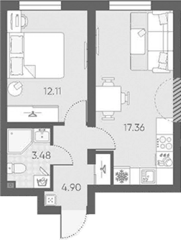 Купить двухкомнатную квартиру в новостройках в районе Красносельский в Санкт-Петербурге. Вариант № 6889623, 0, площадь -  квм, цена 9980288 рублей