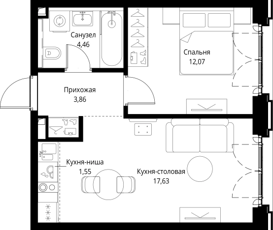 Купить однокомнатную квартиру на вторичке в ЖК City Bay в Москве. Вариант № 8170292, 0, площадь -  квм, цена 22154056 рублей