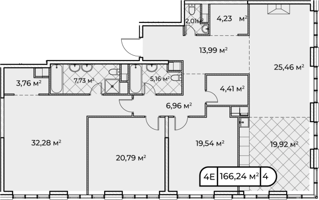 . Вариант № 65934, 0, площадь - 166.24 квм, цена 128610000 рублей