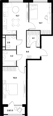 Купить квартиру на улице Лётная в Москве. Вариант № 107026, 0, площадь -  квм, цена 32749191 рублей