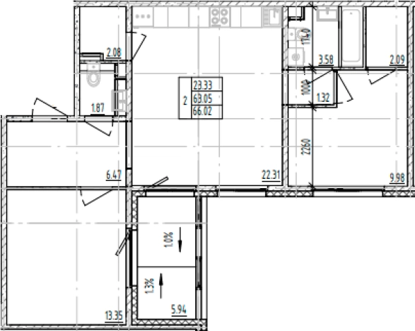 Купить квартиру на улице Большая Балтийская в Ленинградской области. Вариант № 6854258, 0, площадь -  квм, цена 15175885 рублей