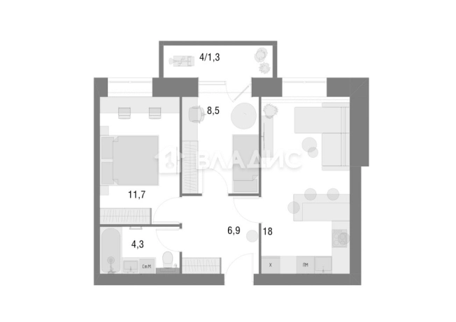 Купить квартиру в новостройках в Вологодской области. Вариант № 17045, 0, площадь -  квм, цена 5019300 рублей