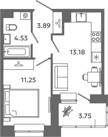 Купить квартиру в ЖК Загляденье в Ленинградской области. Вариант № 6631975, 0, площадь - квм, цена 5063081 рублей