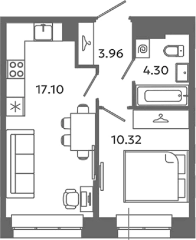 Купить квартиру в ЖК Загляденье в Ленинградской области. Вариант № 6631970, 0, площадь -  квм, цена 5309692 рублей
