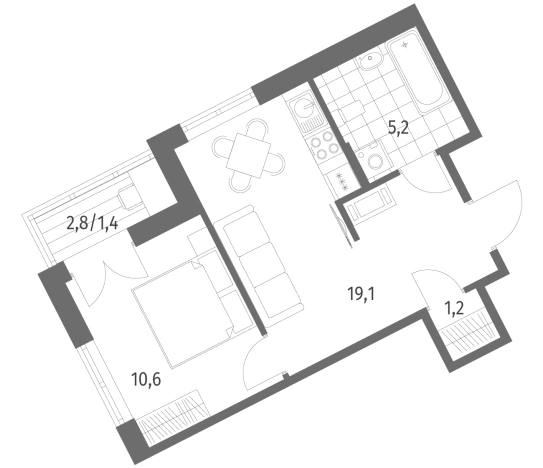 Купить однокомнатную квартиру в Ленинградской области. Вариант № 5257893, 0, площадь -  квм, цена 6715000 рублей