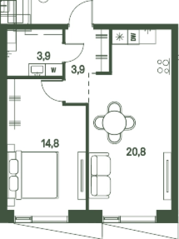 Купить однокомнатную квартиру в новостройках у метро Стрешнево в Москве. Вариант № 137469, 0, площадь -  квм, цена 25844700 рублей