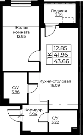 Купить двухкомнатную квартиру в Ленинградской области. Вариант № 8058148, 0, площадь -  квм, цена 7732912 рублей