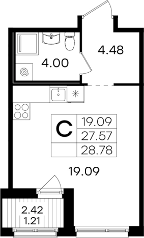Купить Студию в ЖК GloraХ Парголово в Санкт-Петербурге. Вариант № 4806981, 0, площадь -  квм, цена 6279999 рублей