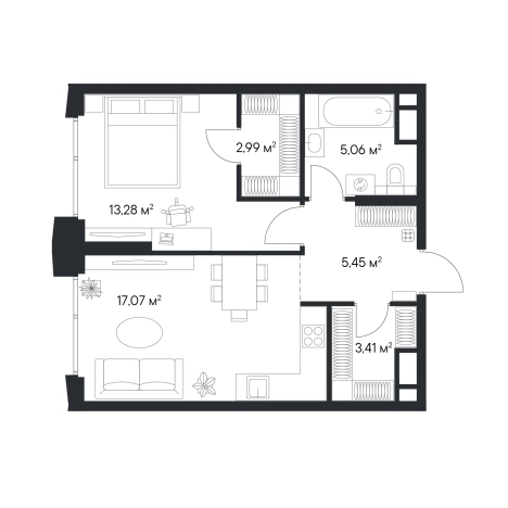 Купить однокомнатную квартиру в районе Нагатино-Садовники в Москве. Вариант № 8041235, 0, площадь -  квм, цена 36035230 рублей