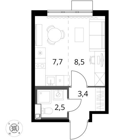 Купить однокомнатную квартиру в ЖК 1-й Шереметьевский в Химках. Вариант № 9825746, 0, площадь -  квм, цена 8247720 рублей