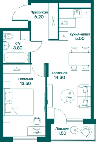 Купить двухкомнатную квартиру в Одинцове. Вариант № 83870, 0, площадь -  квм, цена 9498499 рублей