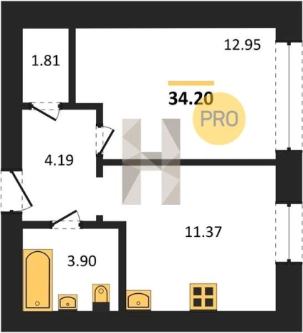 Купить однокомнатную квартиру в ЖК Богатыри в Удмуртской Республике. Вариант № 67615, 0, площадь -  квм, цена 2650000 рублей