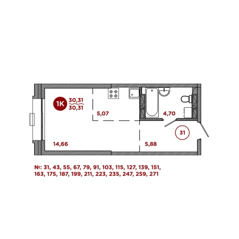 Купить однокомнатную квартиру в Приморском крае. Вариант № 10270830, 1, площадь -  квм, цена 7380000 рублей