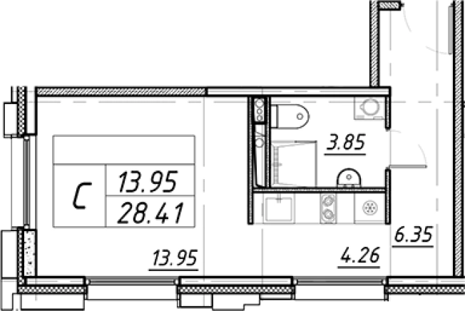 Купить Студию на улице Московское шоссе в Санкт-Петербурге. Вариант № 4161768, 0, площадь -  квм, цена 11144034 рублей