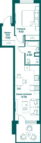 Купить двухкомнатную квартиру в Одинцове. Вариант № 83869, 0, площадь -  квм, цена 7690378 рублей