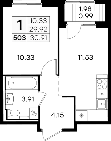 Купить однокомнатную квартиру в ЖК GloraX Новинки в Нижегородской области. Вариант № 137563, 0, площадь -  квм, цена 4399999 рублей