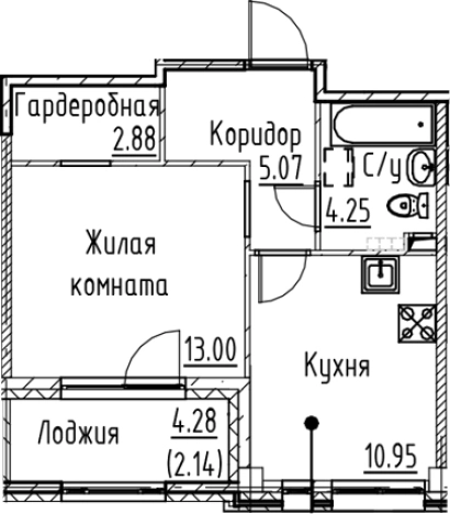 Купить однокомнатную квартиру в ЖК Кронфорт в Санкт-Петербурге. Вариант № 6830719, 0, площадь -  квм, цена 10309600 рублей