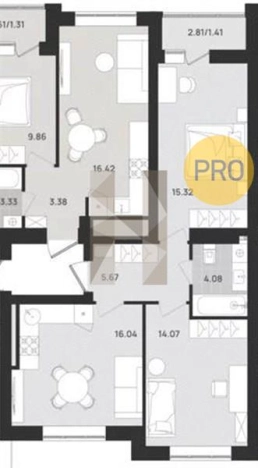 Купить двухкомнатную квартиру в районе Московский в Калининграде. Вариант № 104434, 0, площадь -  квм, цена 5370000 рублей