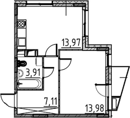 Купить однокомнатную квартиру на вторичке в Микрорайоне Чёрная Речка, Сертолово в Сертолове. Вариант № 8470309, 0, площадь -  квм, цена 6742444 рублей