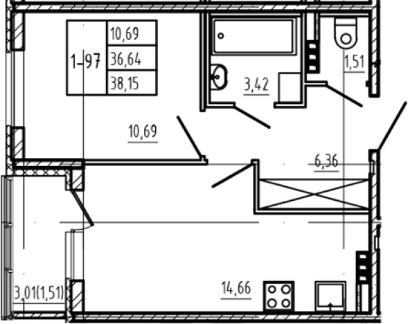 Купить однокомнатную квартиру на вторичке на улице Тихвинская в Сертолове. Вариант № 6963509, 0, площадь -  квм, цена 7286650 рублей