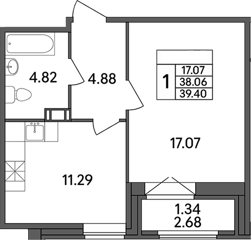 Купить квартиру на улице Рождественская в Ленинградской области. Вариант № 7601283, 0, площадь -  квм, цена 5240200 рублей