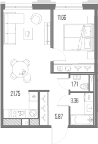 Купить двухкомнатную квартиру в ЖК Legenda Васильевского в Санкт-Петербурге. Вариант № 4837785, 0, площадь -  квм, цена 20041322 рублей