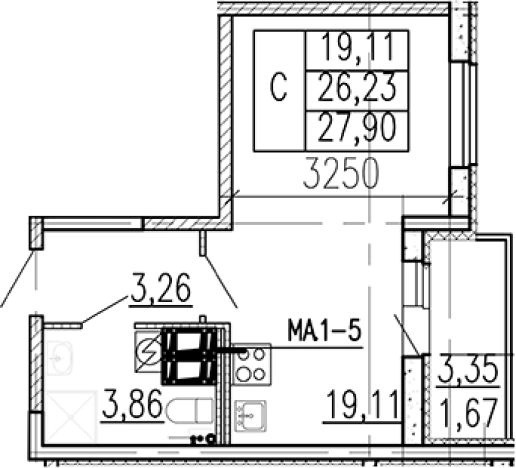 Купить Студию на улице Школьная в Ленинградской области. Вариант № 9096336, 0, площадь - квм, цена 4341600 рублей