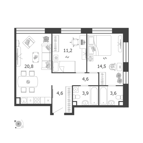 Купить квартиру в ЖК Shagal в Москве. Вариант № 8139051, 0, площадь -  квм, цена 36534945 рублей