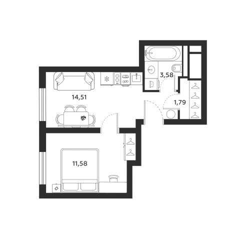 Купить однокомнатную квартиру у метро Пионерская в Санкт-Петербурге. Вариант № 9149176, 0, площадь -  квм, цена 11476880 рублей