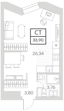 Купить Студию в ЖК Insider в Москве. Вариант № 78517, 0, площадь -  квм, цена 19323000 рублей
