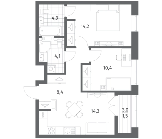 Купить двухкомнатную квартиру в ЖК NEWПИТЕР в Ленинградской области. Вариант № 5258679, 0, площадь - квм, цена 10218000 рублей