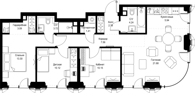 Купить трехкомнатную квартиру в новостройках в районе Можайский в Москве. Вариант № 10349556, 0, площадь -  квм, цена 48383514 рублей