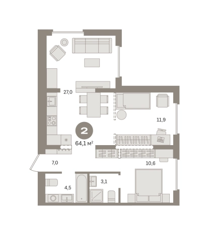 Купить двухкомнатную квартиру в ЖК Первый квартал. Вторая очередь в Московской области. Вариант № 8615754, 0, площадь -  квм, цена 11830000 рублей