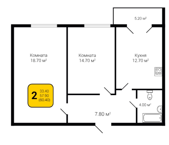 Купить квартиру в новостройках в ЖК Ю в Воронеже. Вариант № 85466, 0, площадь -  квм, цена 9371200 рублей