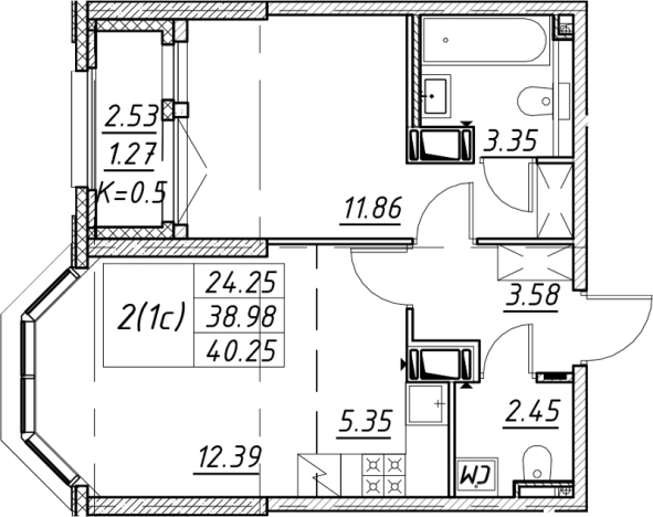 Купить двухкомнатную квартиру в новостройках в ЖК Цивилизация на Неве в Санкт-Петербурге. Вариант № 7849555, 0, площадь -  квм, цена 12715015 рублей