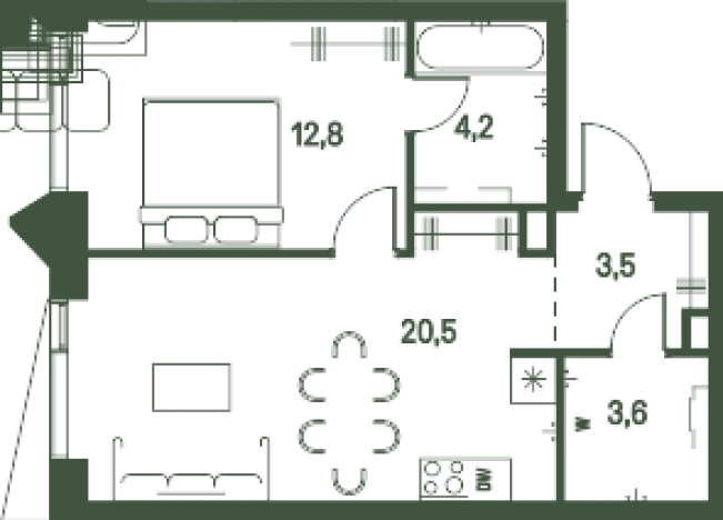 . Вариант № 137456, 0, площадь - 44.6 квм, цена 25511200 рублей