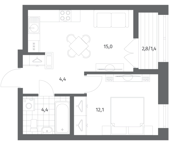 Купить квартиру в ЖК NEWПИТЕР в Ленинградской области. Вариант № 6057853, 0, площадь -  квм, цена 8602000 рублей