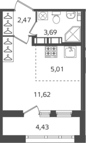 Купить Студию в ЖК Б15 в Санкт-Петербурге. Вариант № 6241428, 0, площадь -  квм, цена 8712617 рублей