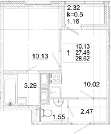 Купить однокомнатную квартиру в ЖК Аэросити в Санкт-Петербурге. Вариант № 8999555, 0, площадь -  квм, цена 5666760 рублей