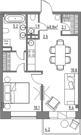 Купить двухкомнатную квартиру в районе Расторгуево в Видном. Вариант № 3572975, 0, площадь -  квм, цена 8457451 рублей