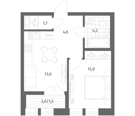 Купить однокомнатную квартиру в Ленинградской области. Вариант № 5258513, 0, площадь -  квм, цена 8711000 рублей